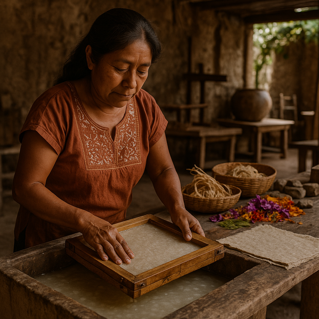 Atelier de fabrication de papier artisanal à Oaxaca