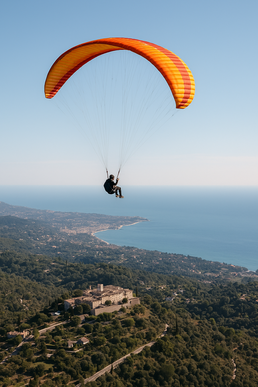 Parapente sobre la Riviera francesa