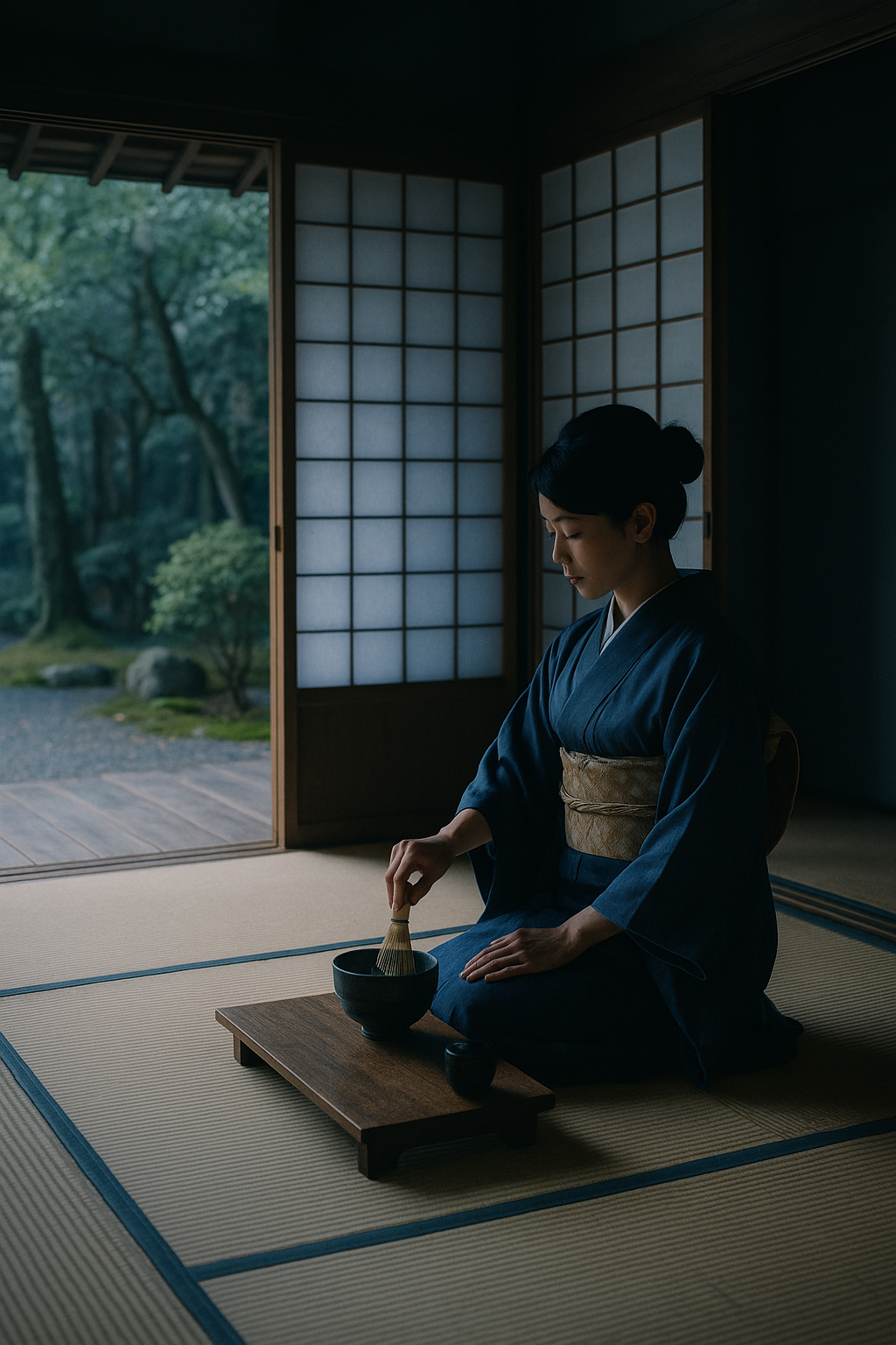 Rito del té en un templo de Tokio