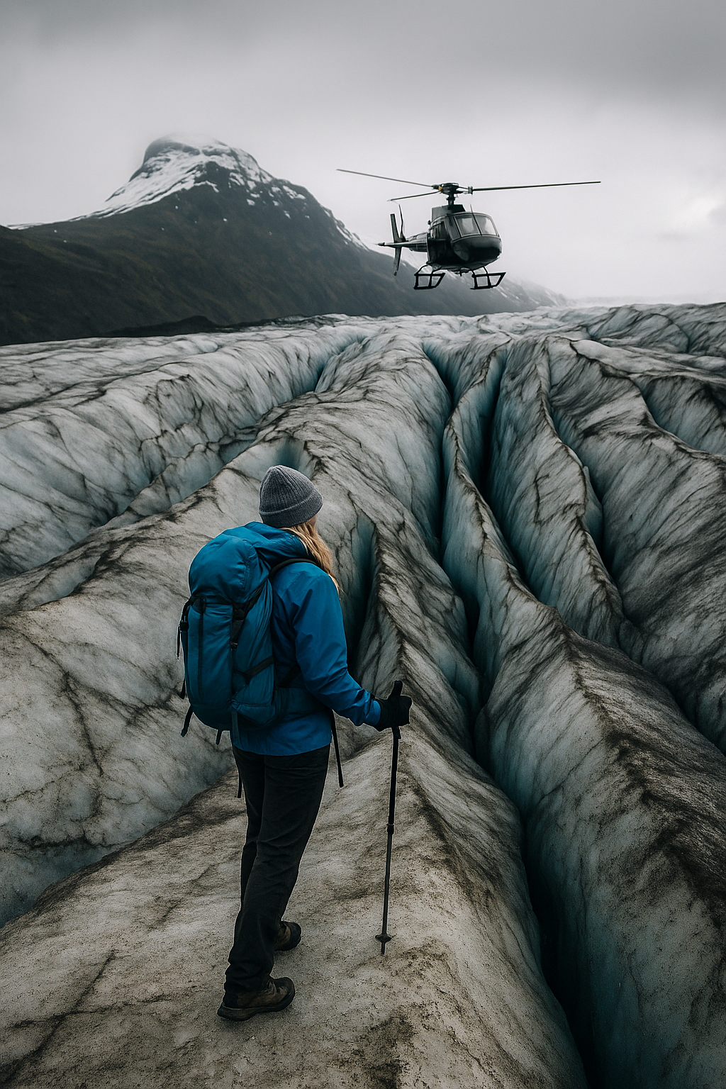 Caminata en glaciar con helicóptero