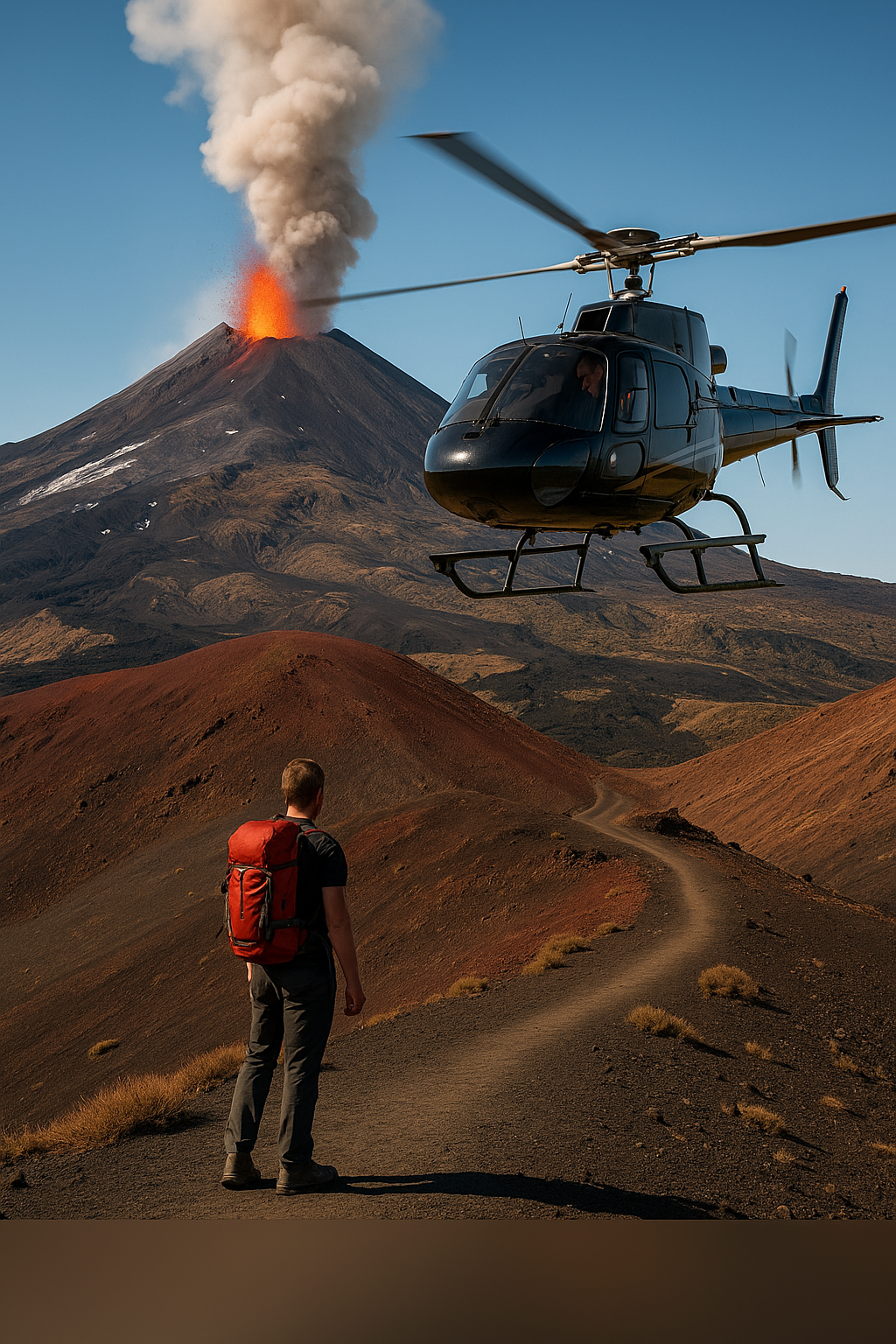 Helicóptero y trekking en el Etna