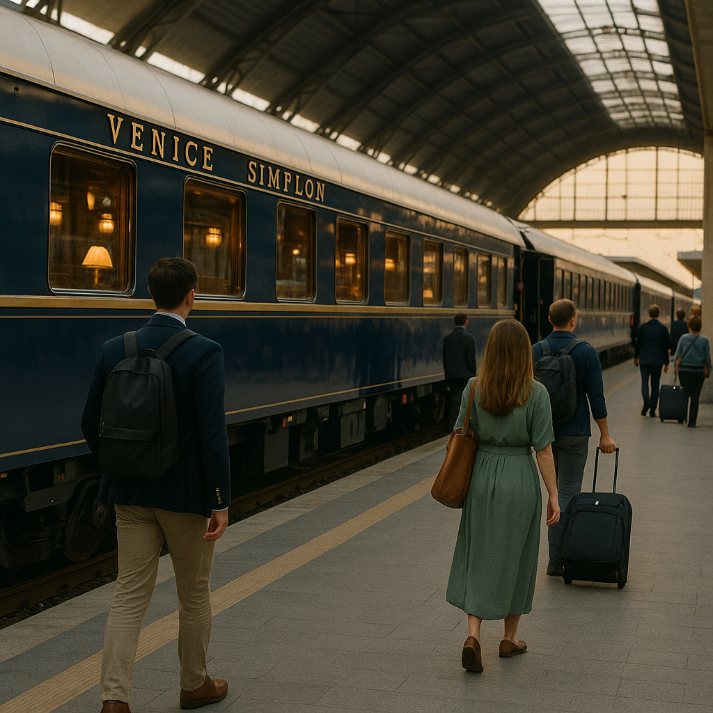 Venice Simplon train at Ostiense station