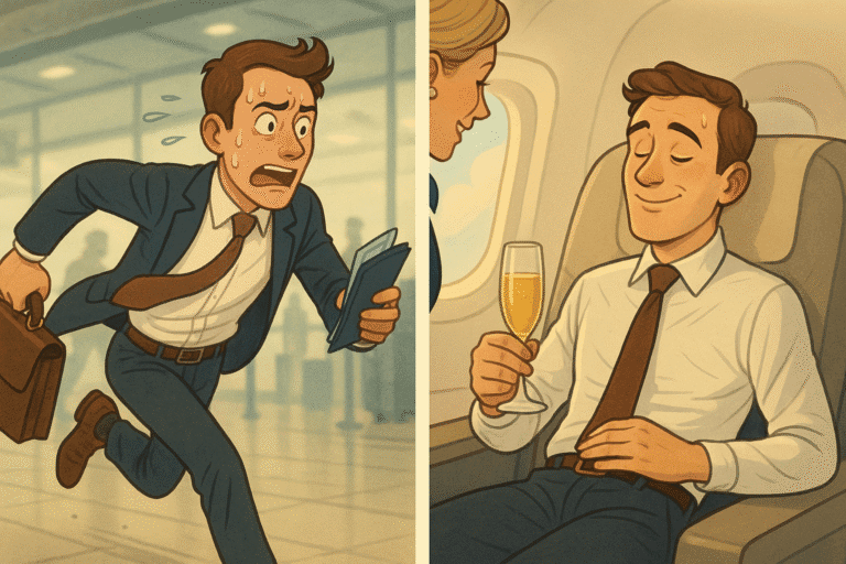 The Journeys of Miles – From chaos at the airport to champagne in the sky"