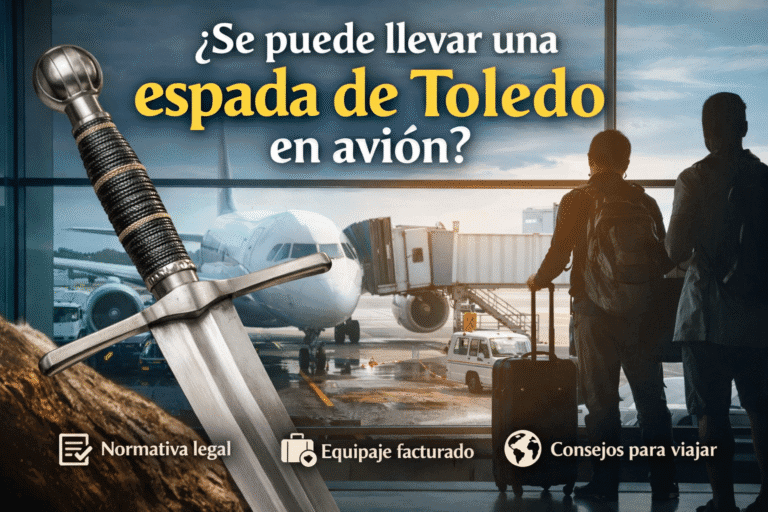 ¿Se puede llevar una espada de Toledo en avión y a casa?
