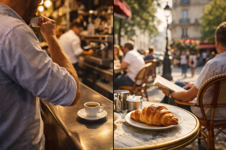Rituel du café italien et français, deux façons de vivre